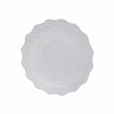 Decoris MDF Wooden Décor Plate with Carved Design 44cm - White